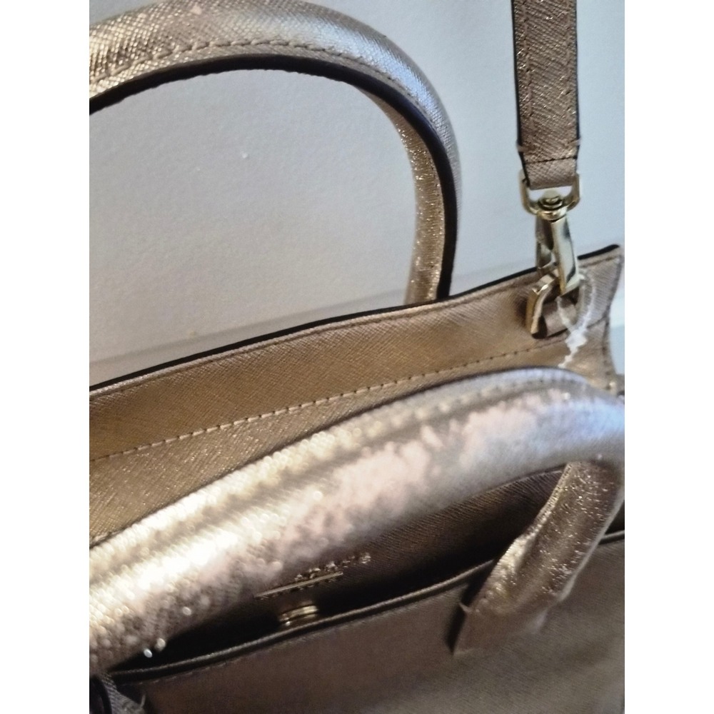 Kate Spade New York Metallic Gold Saffiano Leather Mini Satchel Crossbody Bag - Picture 5 of 14